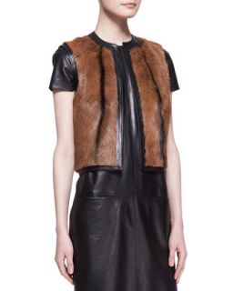 Womens Fur Ellery Vest, Almond   Ralph Lauren Black Label   Almond (SMALL)
