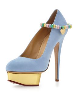 Sweet Dolly Pump with Candy Anklet   Charlotte Olympia   Baby blue (10B)
