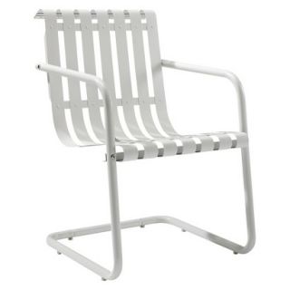 Gracie Metal Retro Patio Spring Chair   White