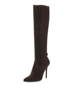 Benefit Stretch Suede Boot, Cola (Made to Order)   Stuart Weitzman   Cola (42.