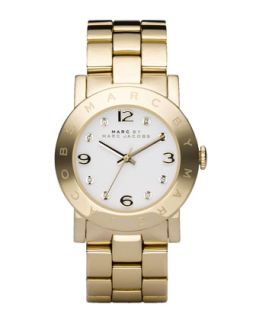 Amy Crystal Analog Watch with Bracelet, Yellow Golden   MARC by Marc Jacobs  