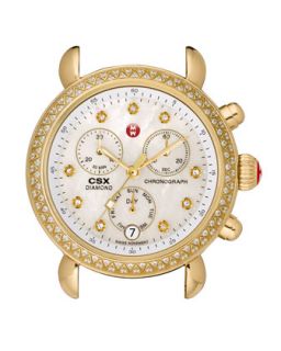 CSX 36 Diamond Bezel Watch Head, Gold   MICHELE   Gold