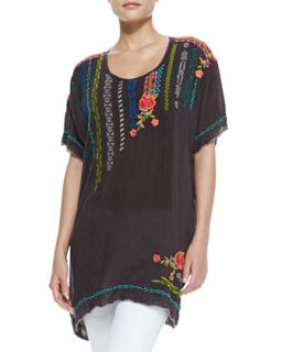 Daja Embroidered Tunic, Womens   Johnny Was Collection   Raisin (2X (22/24))