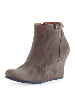 Suede Wedge Ankle Boot, Gray   Lanvin   Gray (36.0B/6.0B)