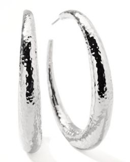 Gl Silver #4 Puffy Hoop Earrings   Ippolita   Silver