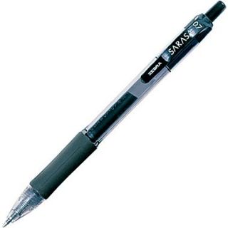 Zebra Sarasa Retractable Gel Ink Pens, Medium Point, Black, Dozen