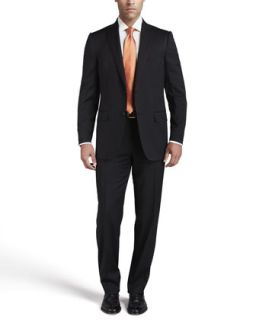 Mens Seasonless Wool Suit, Black   Ermenegildo Zegna   Black (39/40S)