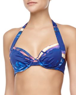 Womens Sunset Sky Printed Underwire Halter Swim Top   Tommy Bahama   Offshore