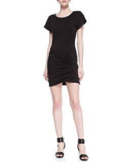 Womens Sunly Jersey Wrapped T Shirt Dress   Theory   Black (LARGE)