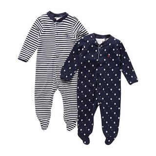 J by Jasper Conran Designer Babies pack of two navy sleep suits