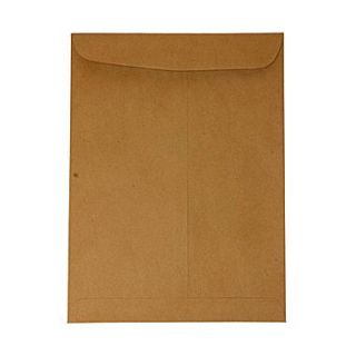 JAM Paper 9 x 12 Texture Open End Catalog Kraft Bag Envelopes, Brown, 100/Box