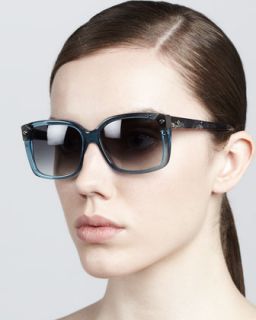 Clear Frame Sunglasses   Lanvin   Lblue/ turquoise