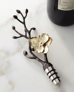 Gold Orchid Wine Stopper   Michael Aram   Red