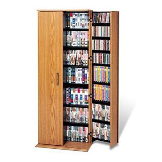 Prepac™ Grande Locking Media Storage Cabinet, Oak and Black