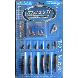 Muzzy 225 Screw In Broadheads  Archery Broadheads  Sports & Outdoors