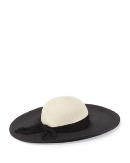 Honey Wide Brim Scarf Hat, Black/Ivory   Eugenia Kim   Black/Ivory (M)