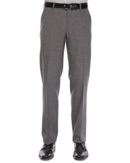 Mens Flat Front Wool Trousers, Med Gray   Etro   Medium gray (54)