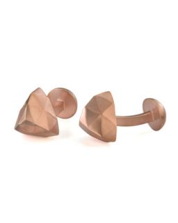 Mens Triangle Faceted 18k Rose Gold Plated Cuff LInks   Suzanne Felsen   Rose