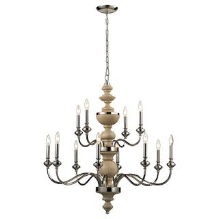 Stratford 12 light Polished Nickel Chandelier