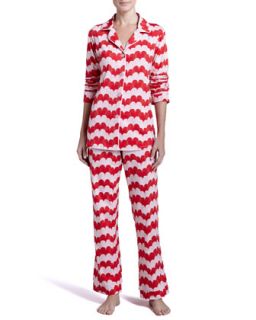 Womens Heart Print Classic Pajamas   Bedhead   Red (X SMALL/4 6)
