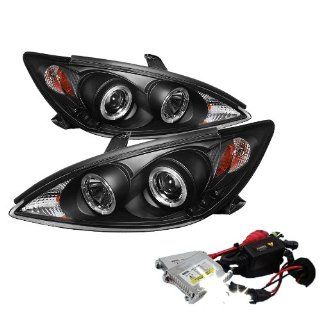 High Performance Xenon HID Toyota Camry Halo Projector Headlights with Premium Ballast   Black with 10000K Deep Blue HID Automotive