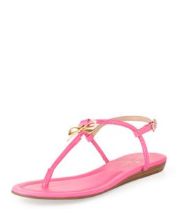 tracie patent bow thong sandal, zinnia pink   kate spade new york   Zinia pink