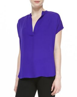 Womens Alana Short Sleeve V Neck Shirt   Diane von Furstenberg   Acid grape