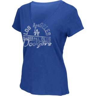 G III Womens Los Angeles Dodgers Slub V Neck Short Sleeve T Shirt   Size