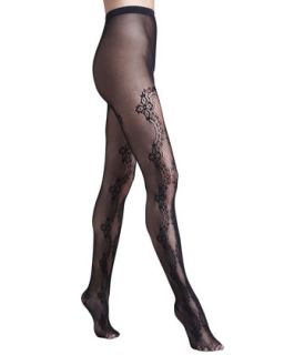 Womens Valencienne Lace Tights   Wolford   Black (LARGE)