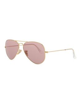 Polarized Aviator Sunglasses, Crystal Pink   Ray Ban   Crystal pink