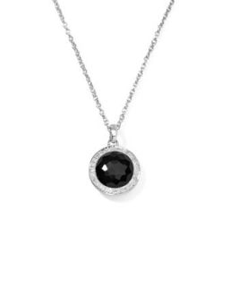 Lollipop Diamond Bezel Onyx Pendant Necklace   Ippolita   Silver