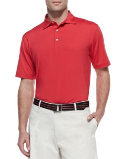 Mens Performance E4 Solid Polo, Red   Peter Millar   Red (LARGE)