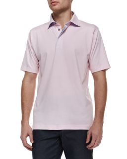 Mens Pique Short Sleeve Polo, Pink   Ermenegildo Zegna   Pink (XL)
