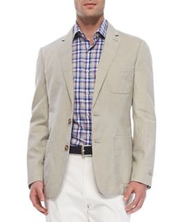 Mens Cotton Linen Soft Jacket, Stone   Peter Millar   Stone (XL/44)