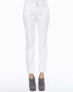 Organic Skinny Ankle Jeans, Womens   Eileen Fisher   White (18W)
