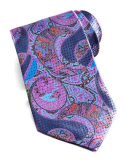 Mens Large Paisley Silk Tie, Purple   Ermenegildo Zegna   Purple