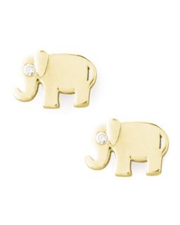 Elephant Diamond Stud Earrings   SHY by Sydney Evan   Gold