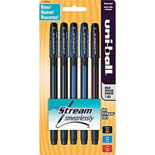 uni ball JetStream™ 101 Pen, Medium, Assorted, 5/Set