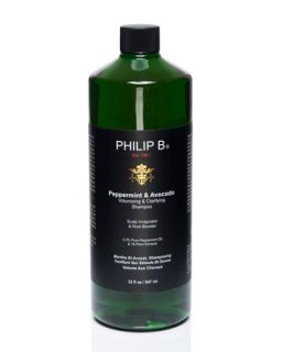 Peppermint & Avocado Volumizing & Clarifying Shampoo, 32 oz.   Philip B   Green