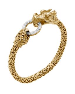 Gold Naga Dragon Diamond O Ring Bracelet   John Hardy   Gold