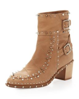 Studded Ankle Boot, Beige   Laurence Dacade   Beige/Silver (36.0B/6.0B)