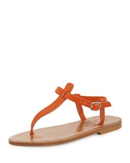 Picon Leather Thong Sandal, Soft Orange   K. Jacques   Soft orange (35.0B/5.0B)