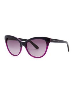 Notched Frame Cat Eye Sunglasses, Black/Purple   MARC by Marc Jacobs   Blue