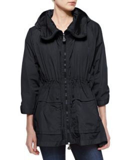 Womens Hooded Front Zip Jacket, Black   Moncler   Black (2/M)