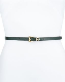 13mm Leather Logo Belt   MICHAEL Michael Kors   Green (X LARGE)