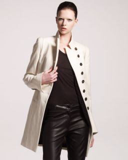 Womens High Collar Coat   Ann Demeulemeester   Ivory (40/8)
