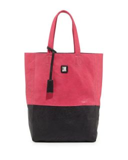 Kami Colorblock Faux Leather Tote Bag, Fuchsia/Black   V Couture by Kooba