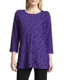 Bias Ruffled Knit Tunic, Womens   Caroline Rose   Purple (2X (20/22))