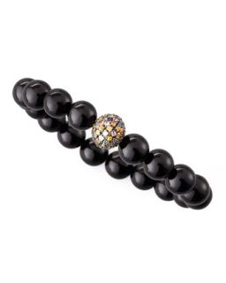Onyx Beaded Pave Ball Bracelet   MCL by Matthew Campbell Laurenza   Black/Onyx