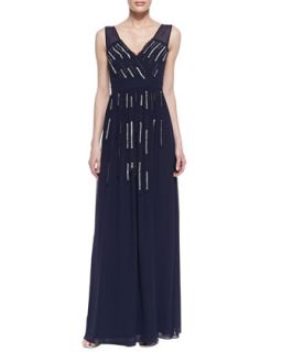 Womens Sleeveless Beaded Strip Gown, Eclipse   Erin by Erin Fetherston  